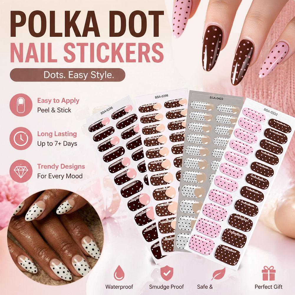 Polka Dot Gel Nail Strips Full - Full Cover Adhesive recensie en prijs